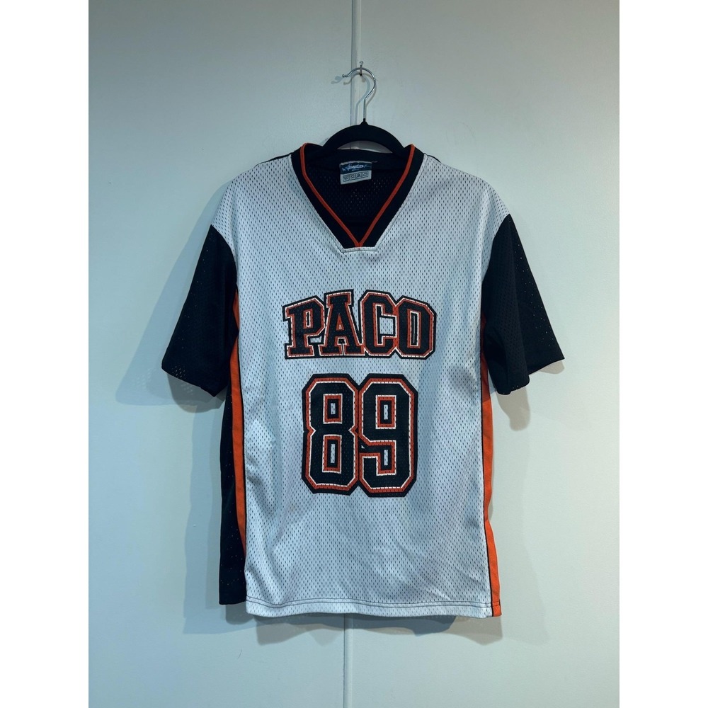 Vintage Paco Jersey Shirt Mens Large Black White 89 Mesh Basketball Cartoon 2000
